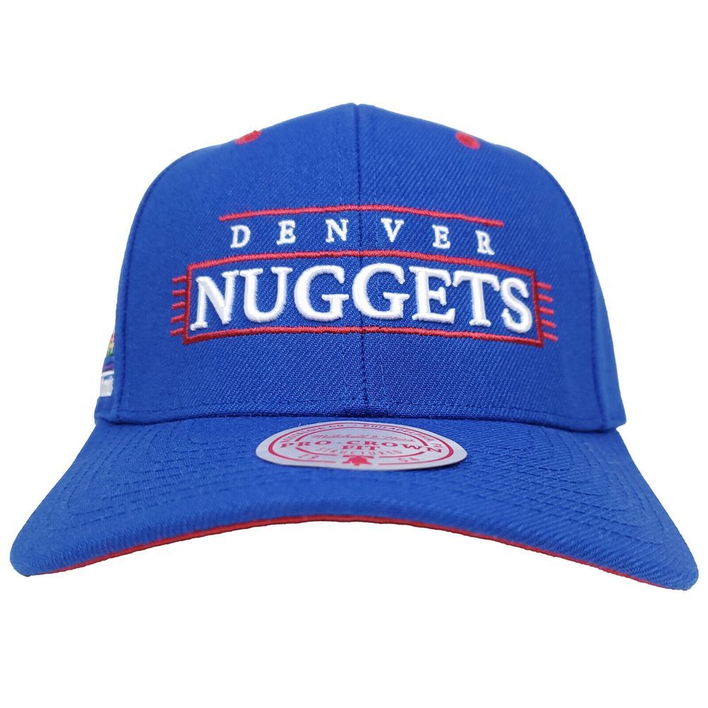 Denver Nuggets Mitchell & Ness NBA Pro Fit Snapback Hat Cap 3D Logo NWT